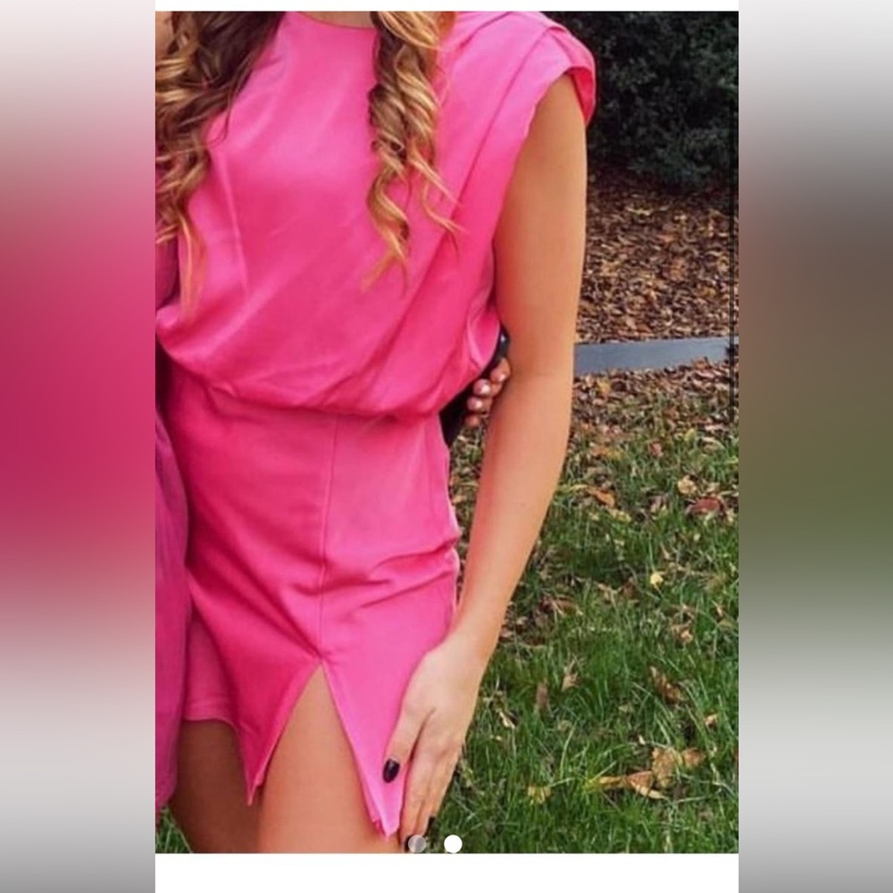 DO + BE hot pink silk dress